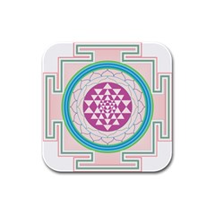 Mandala Design Arts Indian Rubber Square Coaster (4 Pack)  by Sudhe