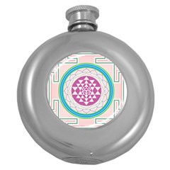 Mandala Design Arts Indian Round Hip Flask (5 Oz) by Sudhe