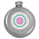 Mandala Design Arts Indian Round Hip Flask (5 oz) Front