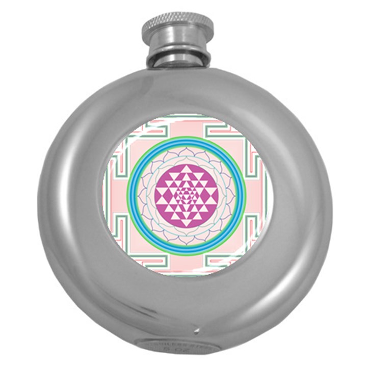 Mandala Design Arts Indian Round Hip Flask (5 oz)