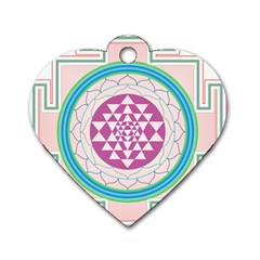 Mandala Design Arts Indian Dog Tag Heart (two Sides) by Sudhe