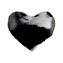 Panda Bear Sleeping Standard 16  Premium Flano Heart Shape Cushions by Sudhe