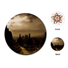 Borobudur Temple  Indonesia Playing Cards (round) by Sudhe