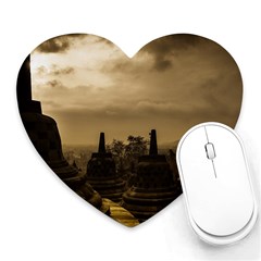 Borobudur Temple  Indonesia Heart Mousepads by Sudhe