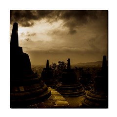 Borobudur Temple  Indonesia Face Towel by Sudhe