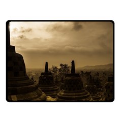 Borobudur Temple  Indonesia Fleece Blanket (small) by Sudhe