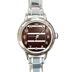 Minimalis Brown Door Round Italian Charm Watch by Sudhe