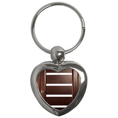 Minimalis Brown Door Key Chains (heart)  by Sudhe