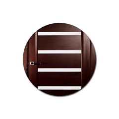 Minimalis Brown Door Rubber Round Coaster (4 Pack)  by Sudhe