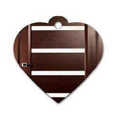 Minimalis Brown Door Dog Tag Heart (one Side) by Sudhe