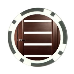 Minimalis Brown Door Poker Chip Card Guard by Sudhe