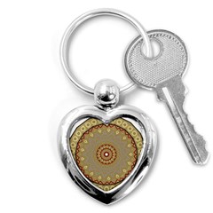 Mandala Art Ornament Pattern Key Chains (heart)  by Sudhe