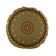 Mandala Art Ornament Pattern Standard 15  Premium Round Cushions by Sudhe