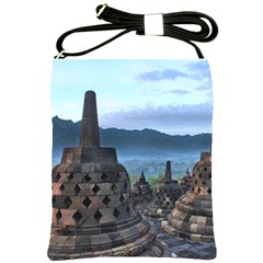 Borobudur Temple  Morning Serenade Shoulder Sling Bag by Sudhe