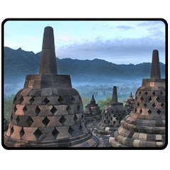 Borobudur Temple  Morning Serenade Fleece Blanket (medium)  by Sudhe