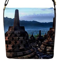 Borobudur Temple  Morning Serenade Flap Closure Messenger Bag (s) by Sudhe