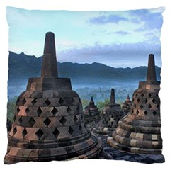 Borobudur Temple  Morning Serenade Large Flano Cushion Case (two Sides) by Sudhe