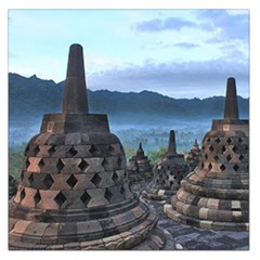 Borobudur Temple  Morning Serenade Large Satin Scarf (square) by Sudhe