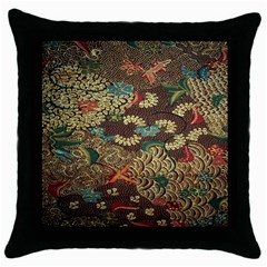 Colorful The Beautiful Of Art Indonesian Batik Pattern Throw Pillow Case (black) by Sudhe