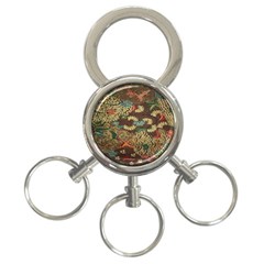 Colorful The Beautiful Of Art Indonesian Batik Pattern 3-ring Key Chains by Sudhe