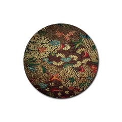 Colorful The Beautiful Of Art Indonesian Batik Pattern Rubber Round Coaster (4 Pack)  by Sudhe