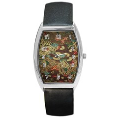 Colorful The Beautiful Of Art Indonesian Batik Pattern Barrel Style Metal Watch by Sudhe