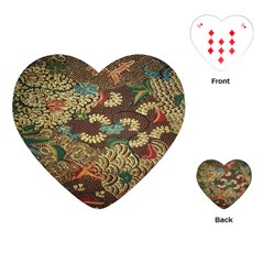 Colorful The Beautiful Of Art Indonesian Batik Pattern Playing Cards (heart) by Sudhe