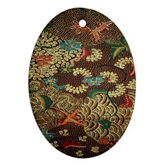 Colorful The Beautiful Of Art Indonesian Batik Pattern Oval Ornament (two Sides) by Sudhe