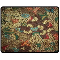 Colorful The Beautiful Of Art Indonesian Batik Pattern Fleece Blanket (medium)  by Sudhe