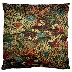 Colorful The Beautiful Of Art Indonesian Batik Pattern Large Cushion Case (one Side) by Sudhe