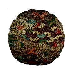 Colorful The Beautiful Of Art Indonesian Batik Pattern Standard 15  Premium Round Cushions by Sudhe