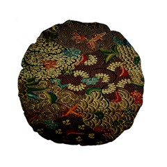 Colorful The Beautiful Of Art Indonesian Batik Pattern Standard 15  Premium Flano Round Cushions by Sudhe