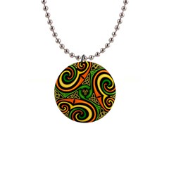 Celtic Celts Circle Color Colors 1  Button Necklace by Sudhe