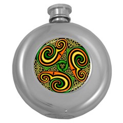 Celtic Celts Circle Color Colors Round Hip Flask (5 Oz) by Sudhe