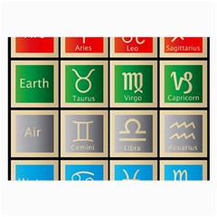 Set Of The Twelve Signs Of The Zodiac Astrology Birth Symbols Large Glasses Cloth by Sudhe