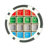 Set Of The Twelve Signs Of The Zodiac Astrology Birth Symbols Poker Chip Card Guard Front