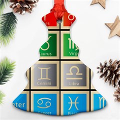 Set Of The Twelve Signs Of The Zodiac Astrology Birth Symbols Christmas Tree Ornament (two Sides) by Sudhe