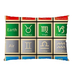 Set Of The Twelve Signs Of The Zodiac Astrology Birth Symbols Pillow Case (two Sides) by Sudhe