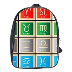 Set Of The Twelve Signs Of The Zodiac Astrology Birth Symbols School Bag (xl) by Sudhe