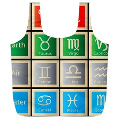 Set Of The Twelve Signs Of The Zodiac Astrology Birth Symbols Full Print Recycle Bag (xl) by Sudhe