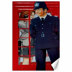 Red London Phone Boxes Canvas 12  X 18 