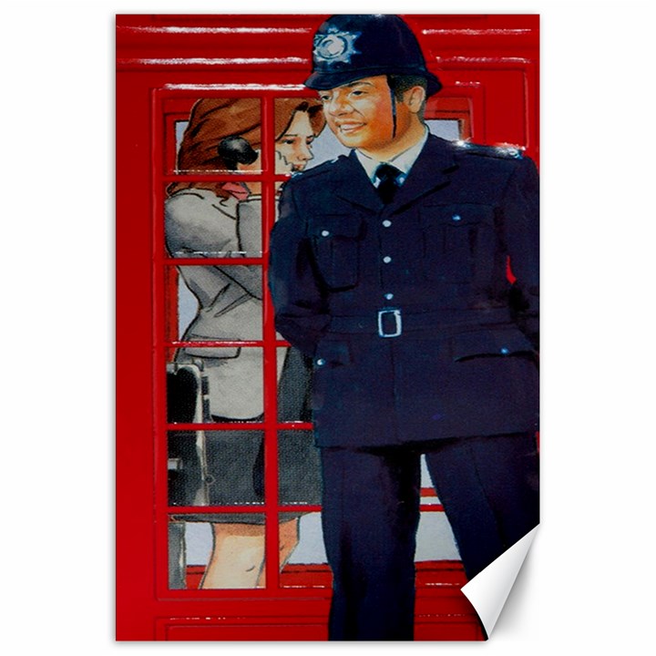 Red London Phone Boxes Canvas 20  x 30 