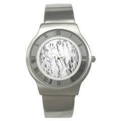 Marble Granite Pattern And Texture Stainless Steel Watch by Sudhe