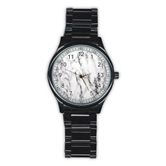 Marble Granite Pattern And Texture Stainless Steel Round Watch by Sudhe