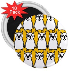 Yellow Owl Background 3  Magnets (10 Pack)  by Sudhe