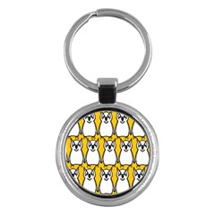 Yellow Owl Background Key Chains (round)  by Sudhe