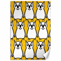 Yellow Owl Background Canvas 12  X 18  by Sudhe