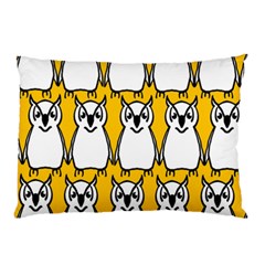 Yellow Owl Background Pillow Case by Sudhe