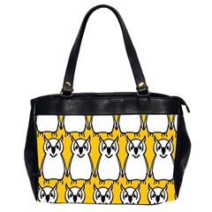 Yellow Owl Background Oversize Office Handbag (2 Sides) by Sudhe