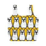 Yellow Owl Background Full Print Recycle Bag (M) Front